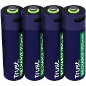 Trust - Batteri - USB-C + batteri 4 x AA-type - (ladbare) - 1700 mAh - blå