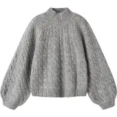 Name it Genser - Strikk - NkfNadalie - Grey Melange - - 6 år (116) - Genser