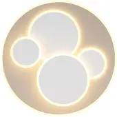 Globo LED-taklampe Monty, Ø 49 cm, hvit/sandfarget metall/plast