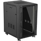 Lanberg FF01-6818-12B 19-rackskap, 18U, 600 x 800, glassdør, svart