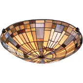 QUOIZEL Taklampe Inglenook, flerfarget/bronse, 41 cm