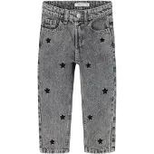 Name it Jeans - NmfBella Mom - Medium+ Grey Denim/Stjerner - - 2 år (92) - Jeans