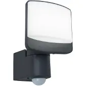 Lutec LED-sensor-utendørs veggspot SUNSHINE, 15 cm, mørkegrå, IP44