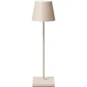 Sigor Nuindie LED oppladbar bordlampe, USB-C, beige, IP54, dimbar