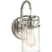 Kichler Vegglampe Brinley, nikkel, høyde 29 cm