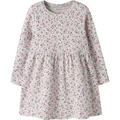 Name it Kjole - Rib - NmfNicole - Peyote Melange m. Blomster - - 6 år (116) - Kjole