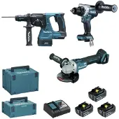 Makita COMBO-sett 18V DLX3202TJ (DHP492, DGA506, DHR243) 3x5,0Ah 2xMP