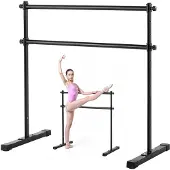 Vevor Ballettbarre, Dobbel Barre Bar for Hjemmet, Frittstående Bærbar Ballett Stretching Dansebarer, Høydejusterbar Anti-Wobble Fitnessstudioutstyr, For Pilates Balance Workout