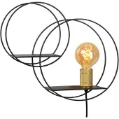 Lucide Circle vegglampe, svart, 38 cm, E27