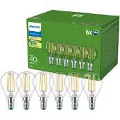 Philips LED-lyspære Ultra Efficient P45 2,3W/827 (40W) Clear 6-pack E14