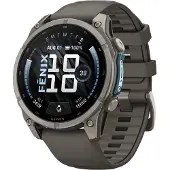 Garmin fenix 9 smartklokke 47 mm AMOLED GPS, Pebble Grey/Titanium silikonrem