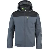 Helly Hansen for man. 34442 Crew Hooded Midlayer 2.0 gray jacket (L), Casual, Grey, Polyester