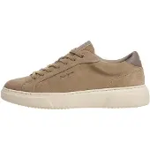 Pepe Jeans for man. PMS000068 Colins Basic beige leather sneakers (41), Flat, Split Leather, Laces, Casual