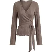Object Ribbet Omslag Cardigan