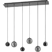Stars of Light LED-hengelampe ANORIAS, svart, 100 cm, 6 lyskilder
