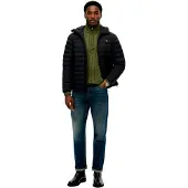 Superdry for man. M5012339A Fuji Lite Black Hooded Quilted Jacket (M), Casual, Recycled nylon