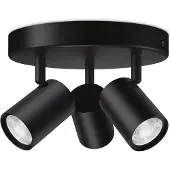 WiZ Connected overflate-/takmontert Imageo Round svart 3 spots Smart LED Farget & hvitt lys GU10 3x5W Wi-Fi