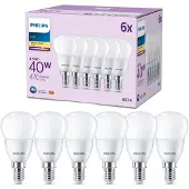 Philips LED-lyspære P45 4.9W/827 (40W) 6-pack E14