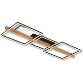 Briloner LED-taklampe Moldura, 108 x 35 cm, tre, metall, svart