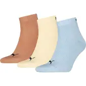 Puma Quarter Socks Unisex (3-Pack), Clothing, Blue/Yellow, 43-46