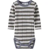 Name it Body I/e - Ull - Rib - NbmWang - Snow White/Morel/Folkst - - 74 - Langermet Body