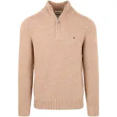 Tommy Hilfiger Tommy Hifiger Puover Haf Zip ambswoo Safari Canvas Heather Beige Størrese