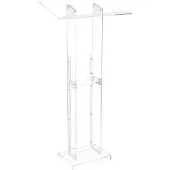 Vevor Podiumstativ, 1265 mm akryl-talerpult, bærbart laptop-bord med bred leseflate og oppbevaringshylle, bokstopper, gulvstående, for klasserom, bryllup, konferanse, forelesning og konsert
