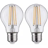 Paulmann LED-pære E27 7W filamentpære 2 700K klar 2-pk