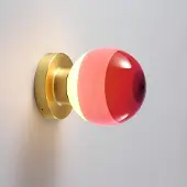 Marset LED-vegglampe Dipping Light A1, burgunderrød/messing