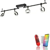 JUST LIGHT . LED-taklampe LOLAsmart Bileda, 4 lyskilder, svart
