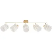 LINDBY downlight Shiloh, 5 lyskilder, natur/beige, tre