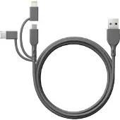 GP 3-in-1 USB-kabel, USB-C + Micro-USB + Lightning, 1m