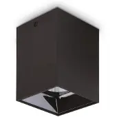 Ideal Lux downlight Nitro Square, svart, høyde 12 cm