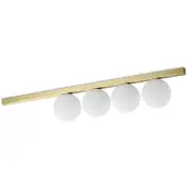 Ideal Lux taklampe Binomio messingfarget 4flg metallglass