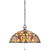 QUOIZEL Pendellampe Kami, fargerik/bronse, 51 cm