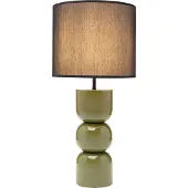 Kare bordlampe Eliano, grønn, polyester, 52 cm, E27