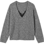 Vero Moda Berry Lace V-hals Genser