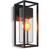 Calex utendørs vegglampe, bunnuttak, aluminium, svart