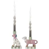 Bloomingville lysestake Doglie, rosa, steingods