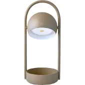 Frandsen LED-batteridrevet bordlampe Ball Portable, sandgrå, stål