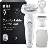 Braun Silk·épil 9 9-061 epilator 40 pinsetter Wet & Dry, hvit