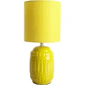 Näve Bordlampe Erida, keramikk og tekstil, gul