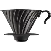 Hario V60-02 metall-drypper med silikonbase - svart