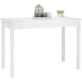 vidaXL Spisebord hvit 110x55x75 cm heltre furu