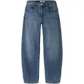 Name It Kids Jeans - Barrel - NkfBella - Medium+ Blue Denim - - 10 år (140) - Jeans