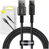 Baseus Tungsten Gold USB-A / USB-C kabel - 1m, 100W - Svart