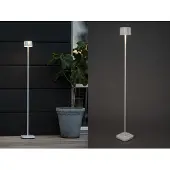 Konstsmide Fin LED-gulvlampe, hvit, aluminium, IP54, dimmer, CCT