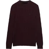 Superdry Cotton Cable Knit Crew Genser