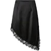 Pieces Pcevy Satin Asymmetrisk Midiskjørt