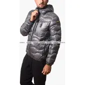 Blauer for man. 26WBLUC03064 Wave grey quilted jacket (S), Casual, Polyamide